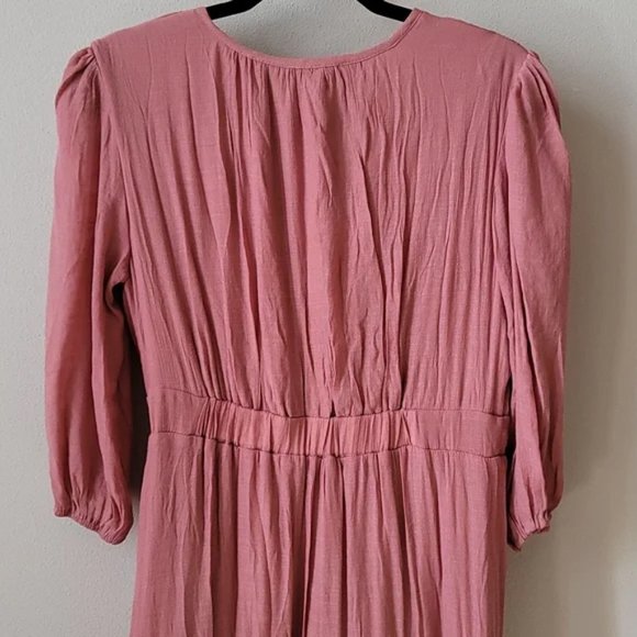 Ladies Pink Floral Embroidered Tiered Maxi Dress - FINAL CLEARANCE - Picture 6 of 12